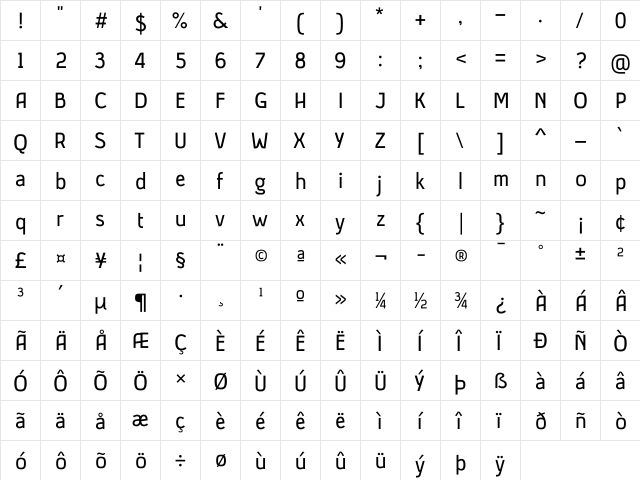 Anjara Regular font glyphpreview