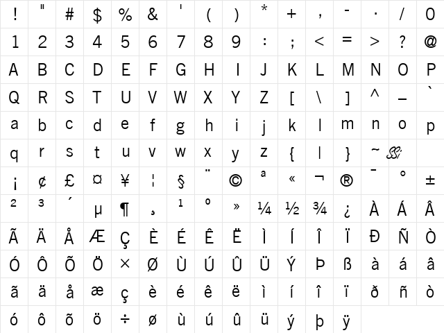 Commerce SSi Regular font glyphpreview