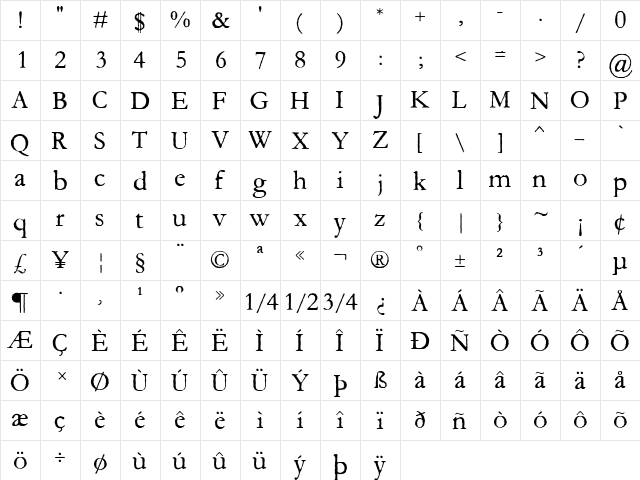 Aquifer Regular font glyphpreview