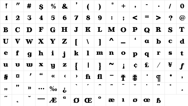 AppleyardBold Regular font glyphpreview