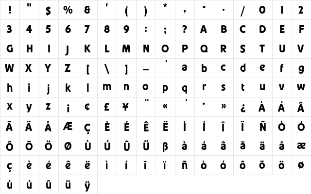 ConferenceEF Regular font glyphpreview