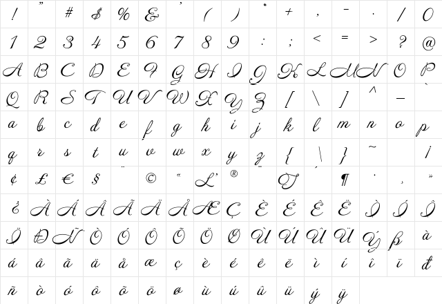 AnnabelleJF 'LessItalic' Regular font glyph preview AnnabelleJF 'LessItalic' Regular font glyphpreview