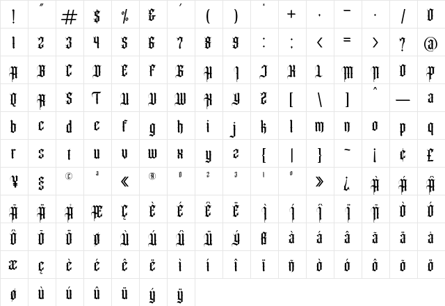 Angel wish Regular font glyph preview Angel wish Regular font glyphpreview