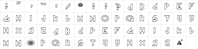 Arkanoid Regular font glyphpreview