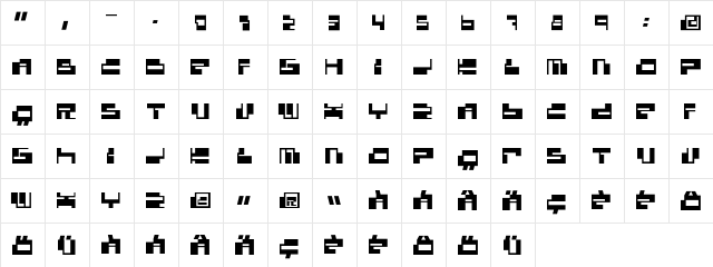 Console Regular font glyphpreview