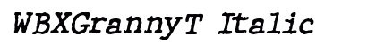 WBXGrannyT Italic preview