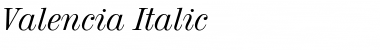 Valencia Italic Font