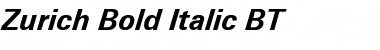 Zurich Bold Italic Font