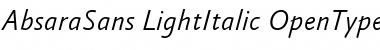 AbsaraSans-LightItalic Regular Font