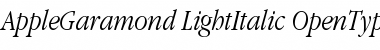 Apple Garamond Light Italic Font