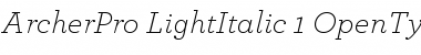 ArcherPro Light Italic Font