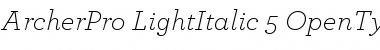 ArcherPro Light Italic Font