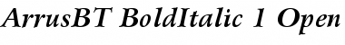 Bitstream Arrus Bold Italic Font