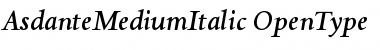 AsdanteMediumItalic Regular Font