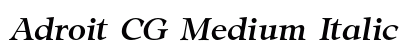 Adroit CG Medium Italic preview
