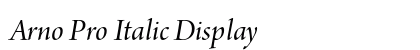 Arno Pro Italic Display preview