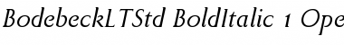 Bodebeck LT Std Bold Italic Font