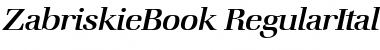 ZabriskieBook RegularItalic Font
