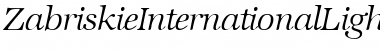 ZabriskieInternationalLight RegularItalic Font