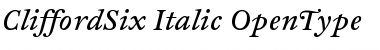 CliffordSix Italic Font