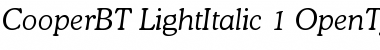 Bitstream Cooper Light Italic Font