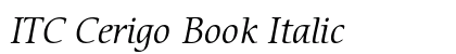 ITC Cerigo Book Italic Preview