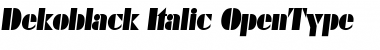 Dekoblack-Italic Regular Font