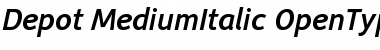 Depot Medium Italic Font