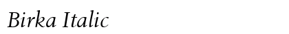 Birka Italic Preview