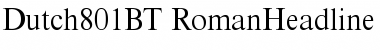 Dutch 801 Roman Headline Font