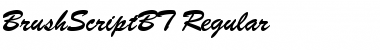 BrushScriptBT-Regular Regular Font