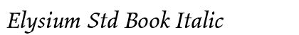 Elysium Std Book Italic Preview