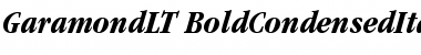 ITC Garamond LT Bold Condensed Italic Font