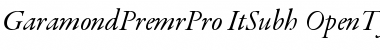 Garamond Premier Pro Italic Subhead Font