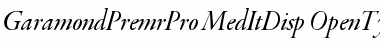 Garamond Premier Pro Medium Italic Display Font