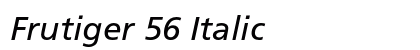 Frutiger 56 Italic preview