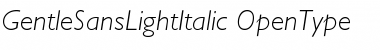 Gentle SansLightItalic Font