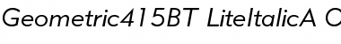 Geometric 415 Lite Italic Font