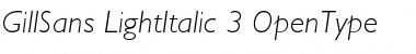 Gill Sans Light Italic Font