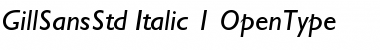 Gill Sans Std Italic Font