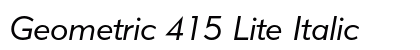 Geometric 415 Lite Italic Preview
