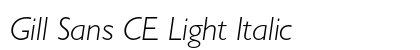 Gill Sans CE Light Italic Preview