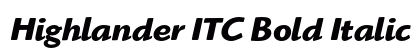 Highlander ITC Bold Italic Preview