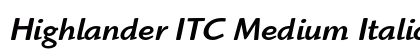 Highlander ITC Medium Italic OS Preview