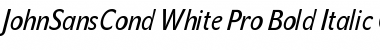 JohnSansCond White Pro Bold Italic Font