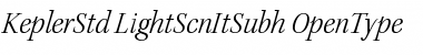 Kepler Std Light Semicondensed Italic Subhead Font