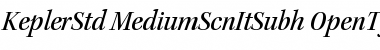 Kepler Std Medium Semicondensed Italic Subhead Font