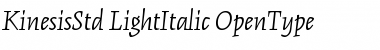 Kinesis Std Light Italic Font