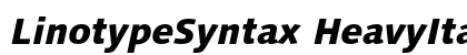 LinotypeSyntax HeavyItalic Preview