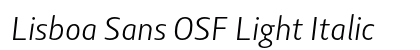 Lisboa Sans OSF Light Italic Preview